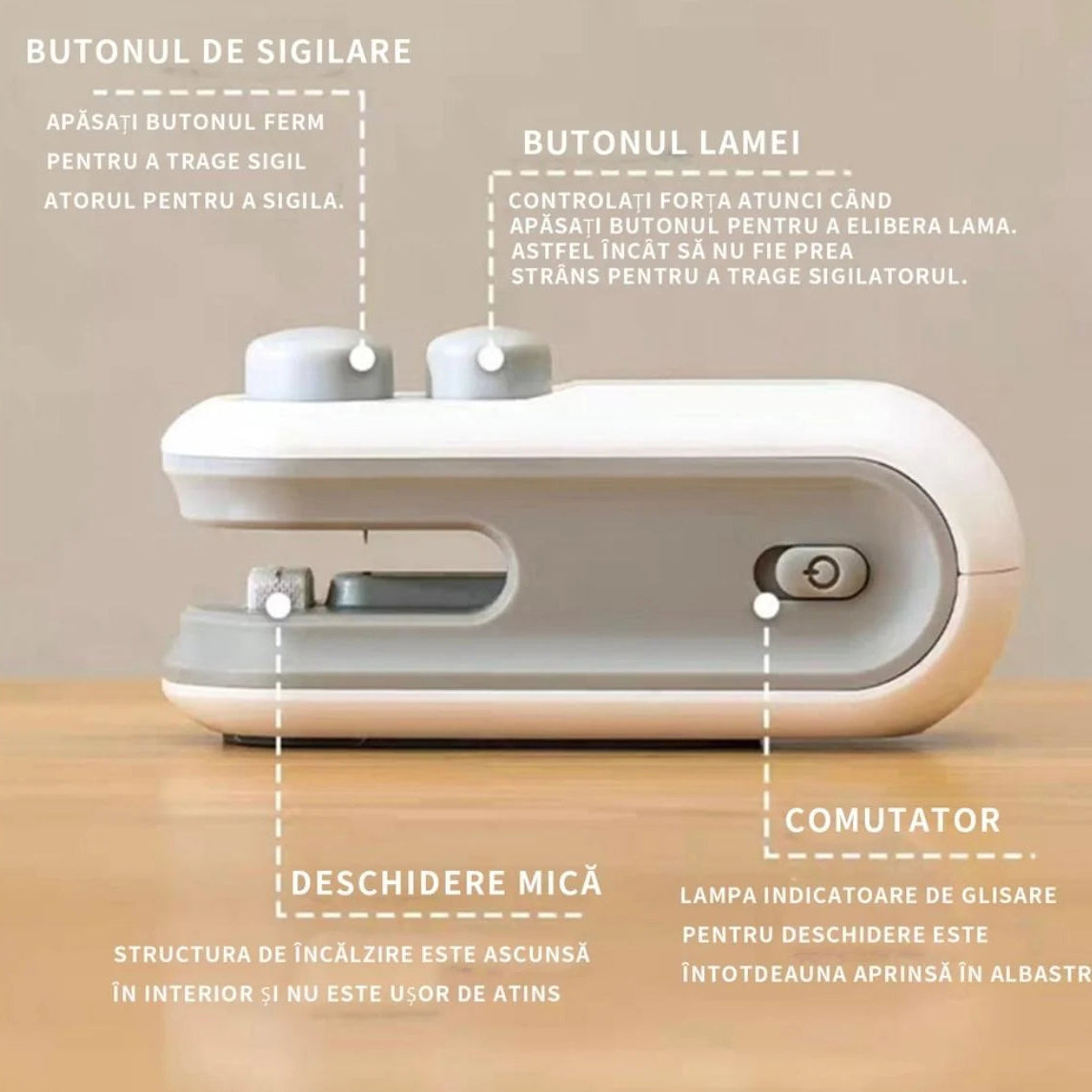 Mini-aparat de sigilat pungi